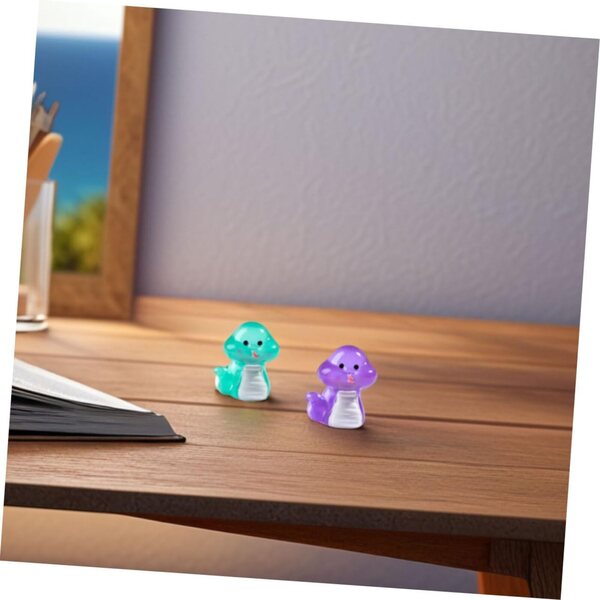 BESPORTBLE 10 Mini Figure Fosforescenti di Serpenti in Resina per Decorazioni Fai-da-Te