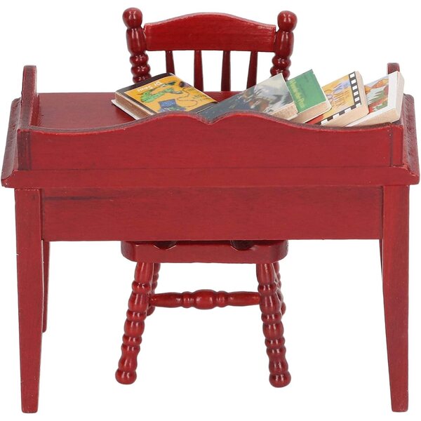 TOPINCN Set Miniatura 1/12 Scrivania, Sedia e Libri per Bambole - Decorazione e Creatività