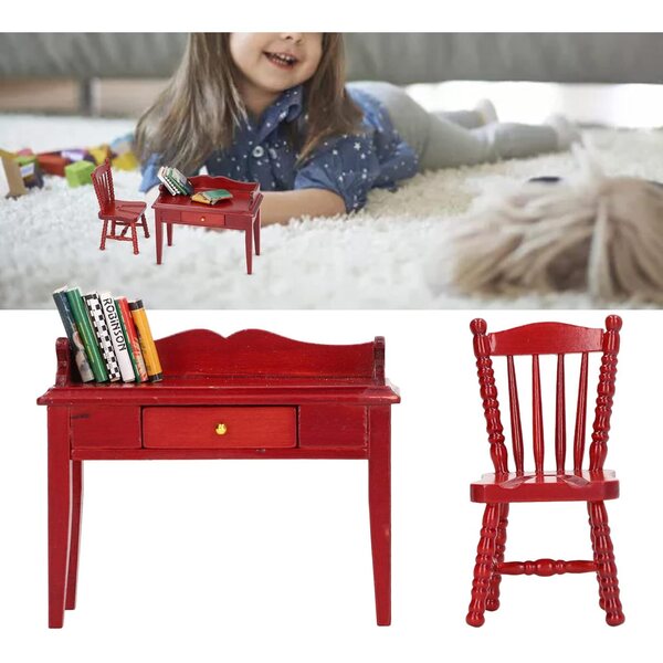TOPINCN Set Miniatura 1/12 Scrivania, Sedia e Libri per Bambole - Decorazione e Creatività