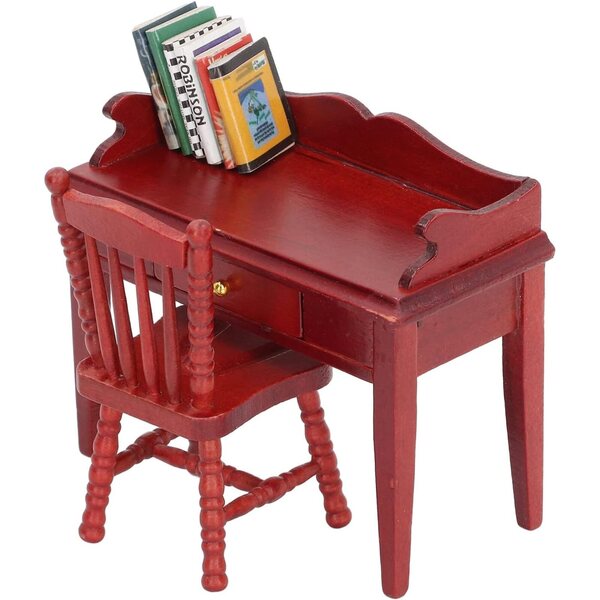 TOPINCN Set Miniatura 1/12 Scrivania, Sedia e Libri per Bambole - Decorazione e Creatività