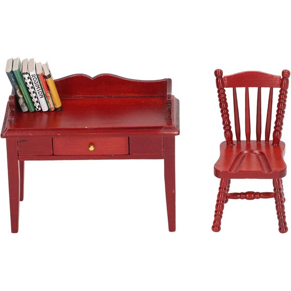 TOPINCN Set Miniatura 1/12 Scrivania, Sedia e Libri per Bambole - Decorazione e Creatività