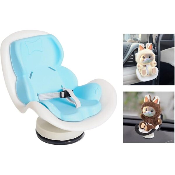 Autositz für 17-20 cm große Puppen mit Sockel und Clip für die Lüftungsöffnung im Auto
