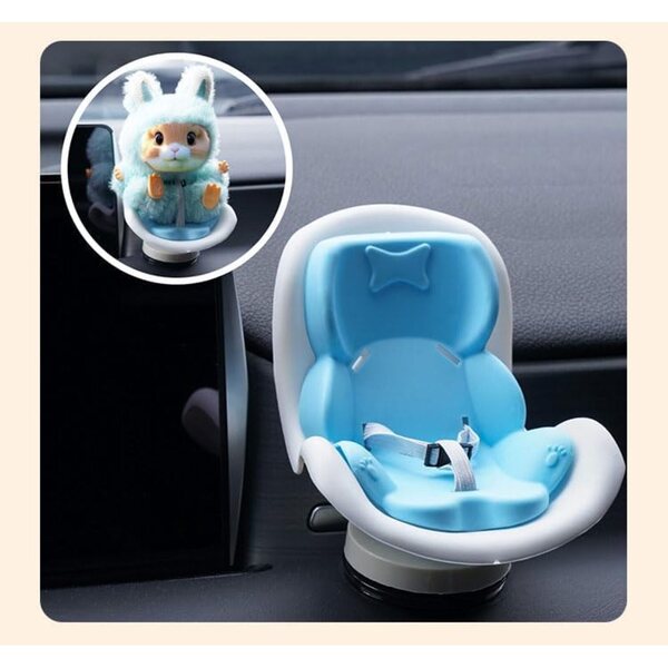 Autositz für 17-20 cm große Puppen mit Sockel und Clip für die Lüftungsöffnung im Auto