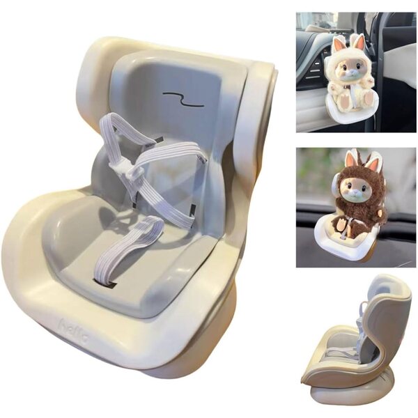 Seggiolino auto per bambola 17x20 cm con clip e base magnetica a forma di coniglio