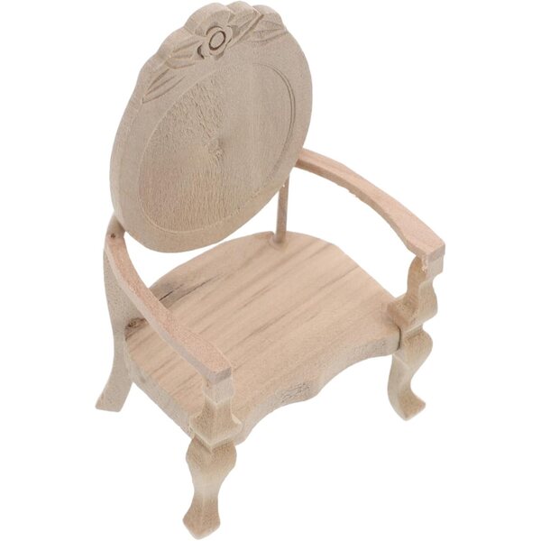 IMIKEYA Sedia Miniatura Vintage in Legno Beige per Casa delle Bambole 1:12