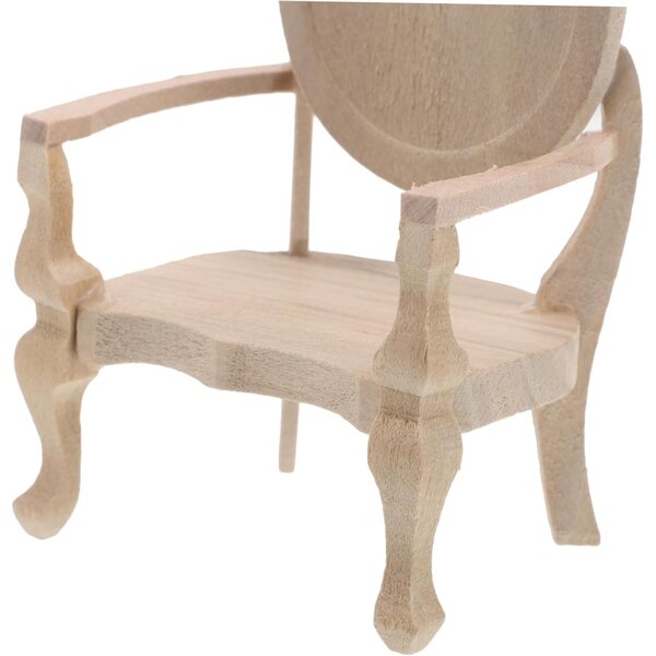 IMIKEYA Sedia Miniatura Vintage in Legno Beige per Casa delle Bambole 1:12