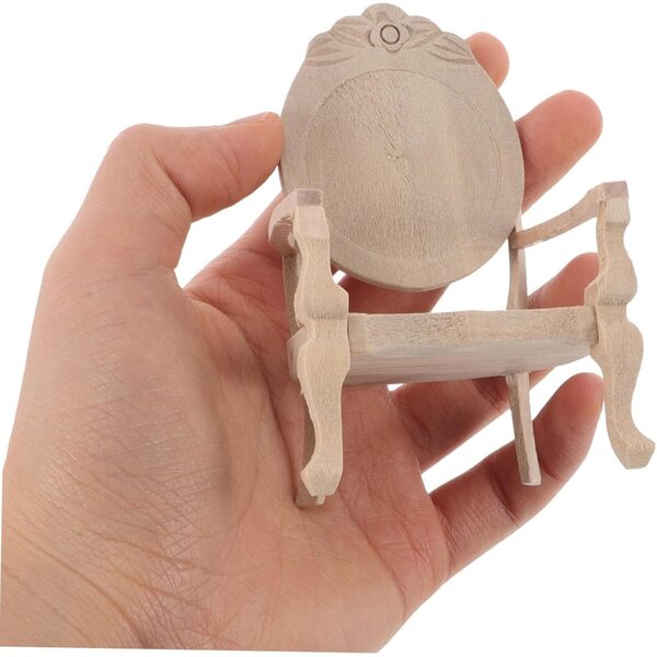 IMIKEYA Sedia Miniatura Vintage in Legno Beige per Casa delle Bambole 1:12