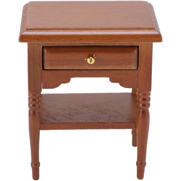 Comodino in miniatura 1:12 in legno di betulla per casa delle bambole vintage