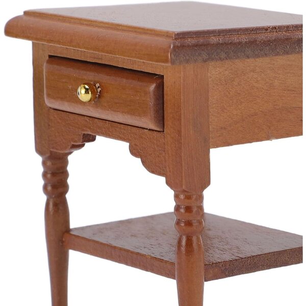 Comodino in miniatura 1:12 in legno di betulla per casa delle bambole vintage
