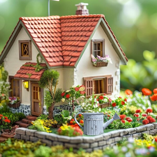 Miniatur-Gießtopf aus Retro-Legierung, realistische Feengarten-Dekoration