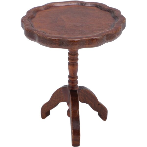 Tavolino rotondo in legno 1:12 per case delle bambole - design elegante e resistente