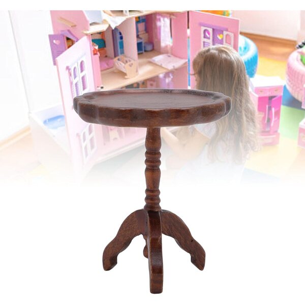Tavolino rotondo in legno 1:12 per case delle bambole - design elegante e resistente