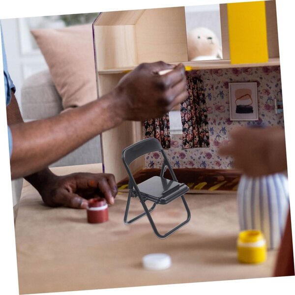 TOPBATHY 25 Pezzi Mini Sedie Pieghevoli per Smartphone e Decorazioni Dollhouse