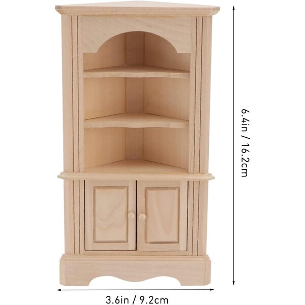 Armadio in Miniatura in Legno Fatti a Mano - Modello Vintage per Casa delle Bambole 16 cm