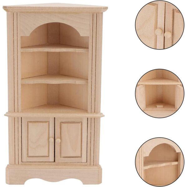 Armadio in Miniatura in Legno Fatti a Mano - Modello Vintage per Casa delle Bambole 16 cm