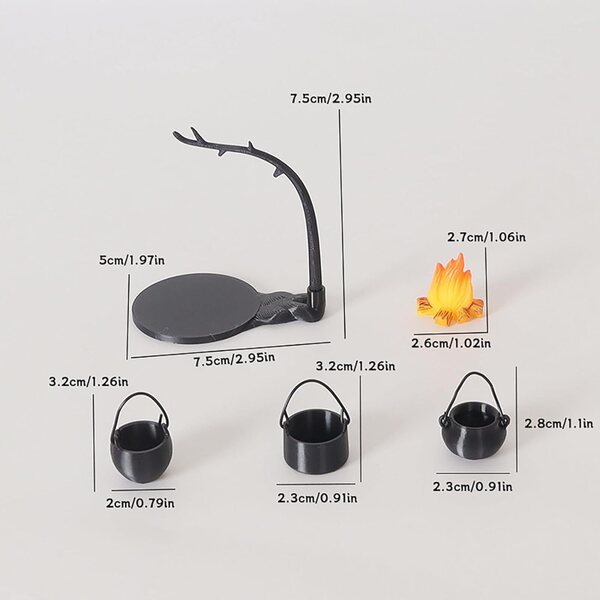 Set 4/5 Pezzi Accessori Casa delle Bambole Miniatura in Plastica Realistici 1:12