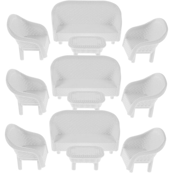GALPADA Set 3 pezzi Divano Bianco Miniatura per Case delle Bambole e Decorazioni