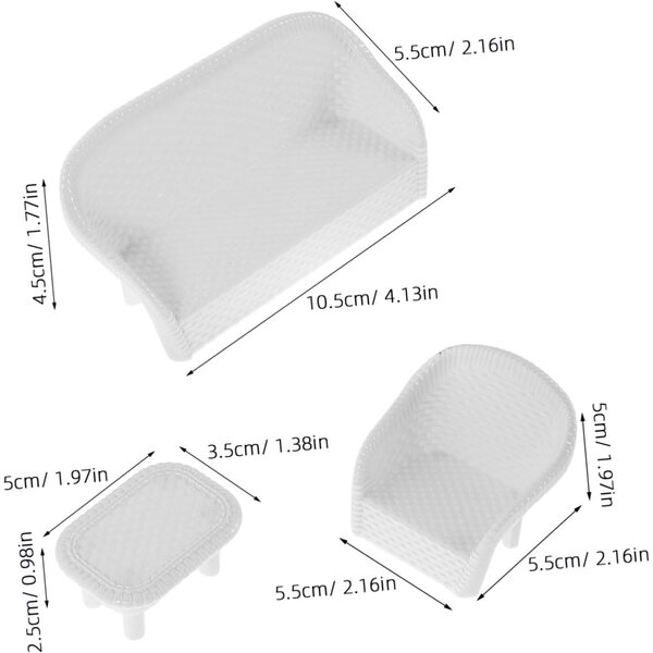GALPADA Set 3 pezzi Divano Bianco Miniatura per Case delle Bambole e Decorazioni
