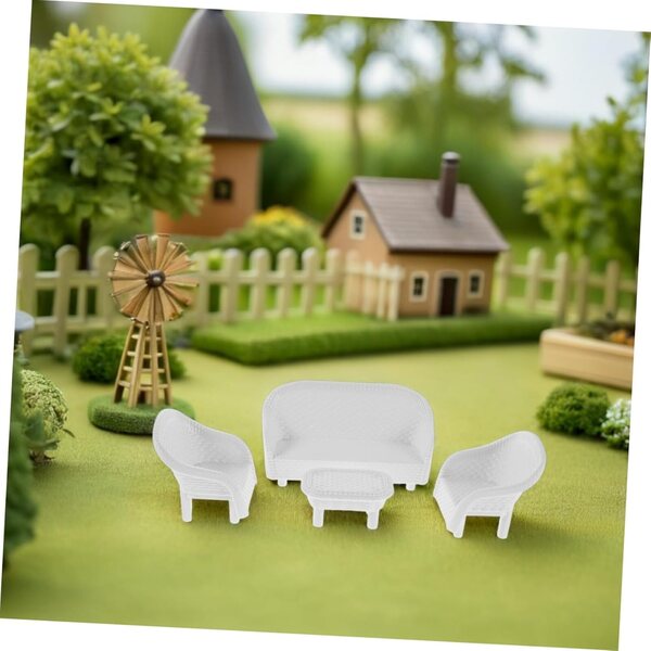 GALPADA Set 3 pezzi Divano Bianco Miniatura per Case delle Bambole e Decorazioni