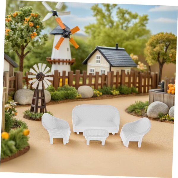 GALPADA Set 3 pezzi Divano Bianco Miniatura per Case delle Bambole e Decorazioni