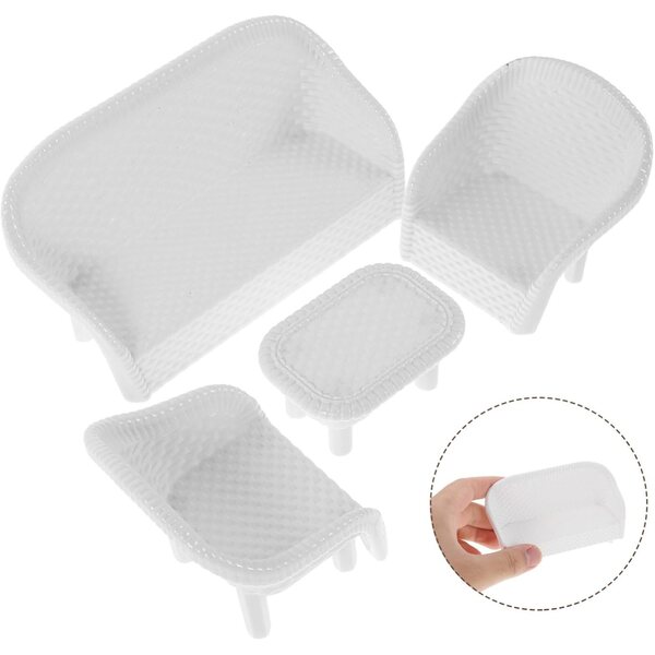 GALPADA Set 3 pezzi Divano Bianco Miniatura per Case delle Bambole e Decorazioni