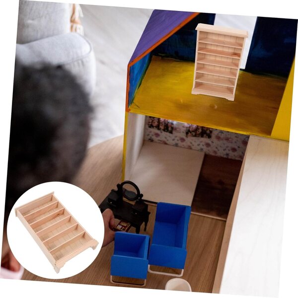 ABOOFAN Set 3 Mini Librerie in Legno Beige per Decorazioni e Case delle Bambole
