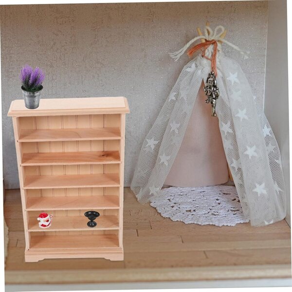 ABOOFAN Set 3 Mini Librerie in Legno Beige per Decorazioni e Case delle Bambole