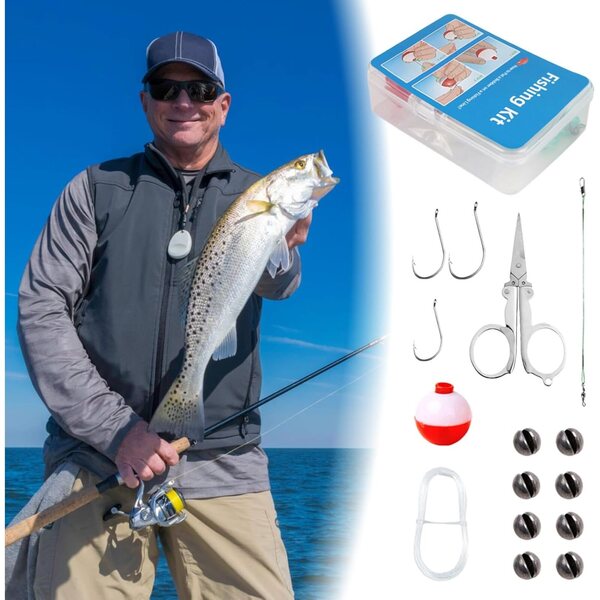 Kit di pesca di sopravvivenza 24 pezzi portatile per acqua dolce e salata