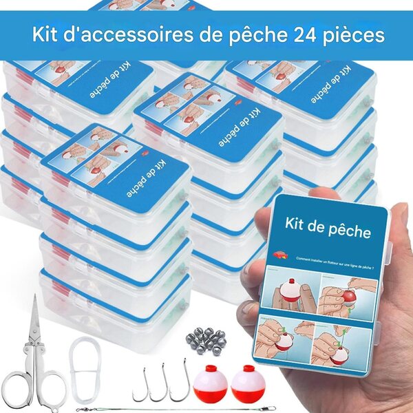 Kit di pesca di sopravvivenza 24 pezzi portatile per acqua dolce e salata