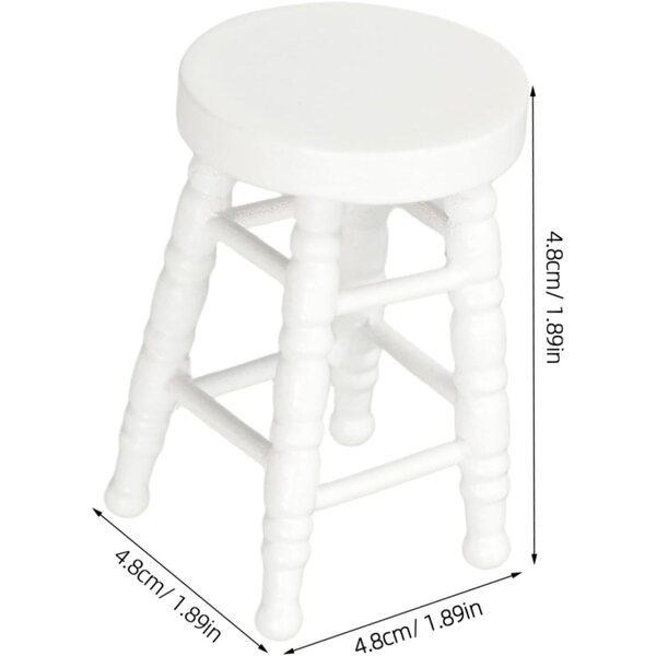 Sgabello in legno miniatura per casa delle bambole CVUTOVO, design dettagliato e resistente