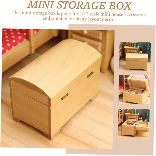 Garneck Mini Scatola in Legno per Casa delle Bambole, 2 Pezzi, Accessorio Decorativo Versatile