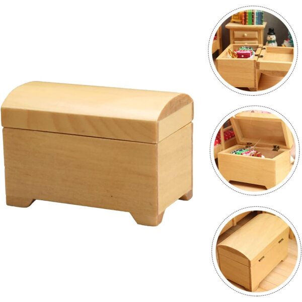 Garneck Mini Scatola in Legno per Casa delle Bambole, 2 Pezzi, Accessorio Decorativo Versatile