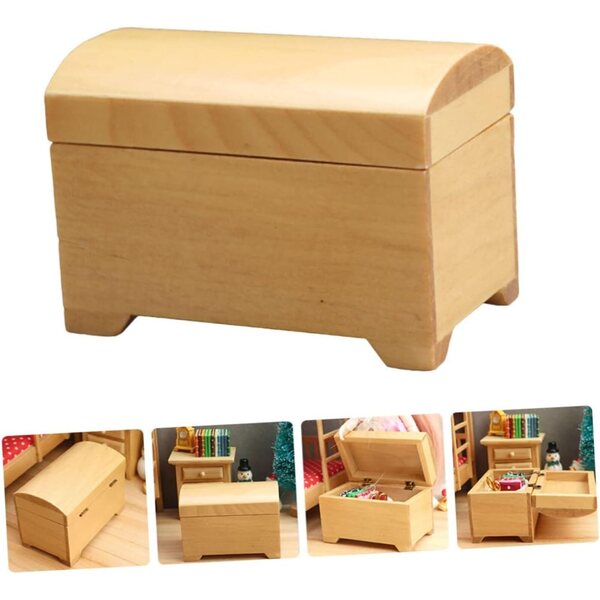 Garneck Mini Scatola in Legno per Casa delle Bambole, 2 Pezzi, Accessorio Decorativo Versatile