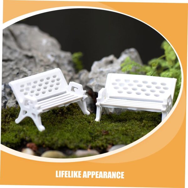 12 Pezzi Panca Miniatura da Giardino Bianco per Case delle Bambole Realistiche