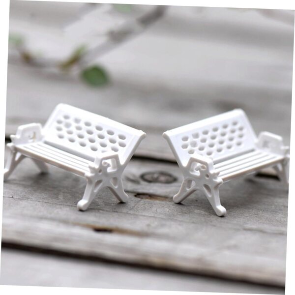 12 Pezzi Panca Miniatura da Giardino Bianco per Case delle Bambole Realistiche