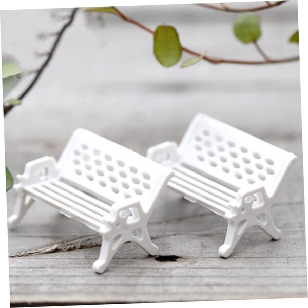 12 Pezzi Panca Miniatura da Giardino Bianco per Case delle Bambole Realistiche