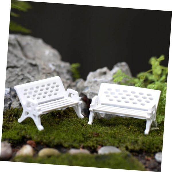 12 Pezzi Panca Miniatura da Giardino Bianco per Case delle Bambole Realistiche