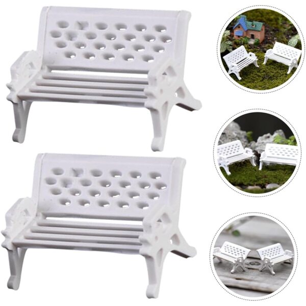 12 Pezzi Panca Miniatura da Giardino Bianco per Case delle Bambole Realistiche