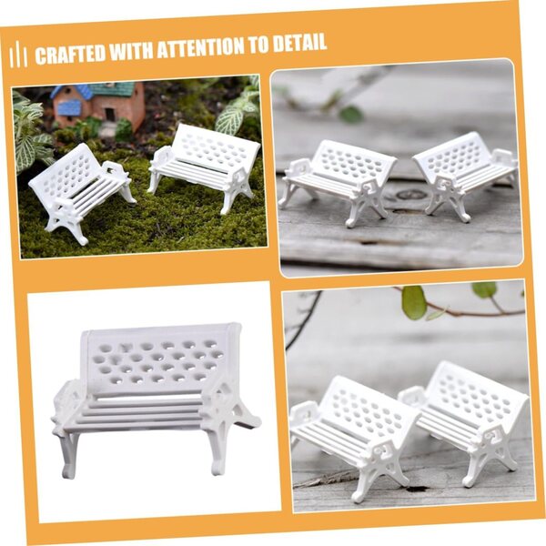 12 Pezzi Panca Miniatura da Giardino Bianco per Case delle Bambole Realistiche