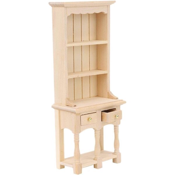 RiToEasysports 3-lagiges Bücherregal aus Holz für 1/12 Puppenhaus