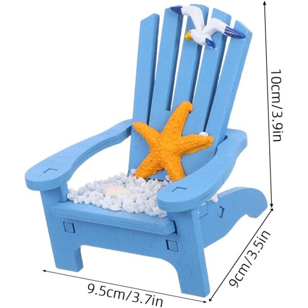 Mini Sedia da Spiaggia in Legno per Decorazione Tavolo e Micro Paesaggi