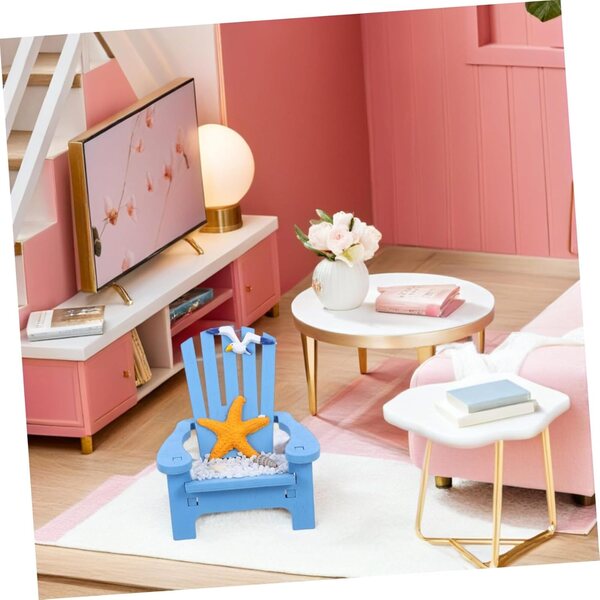 Mini Sedia da Spiaggia in Legno per Decorazione Tavolo e Micro Paesaggi