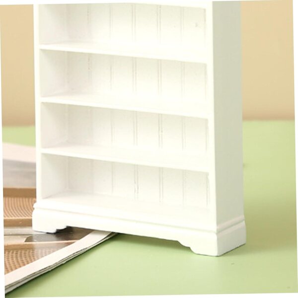 Jorzer Miniatur-Bücherregal für Puppenhaus im Maßstab 1:12 aus stabilem weißem Holz