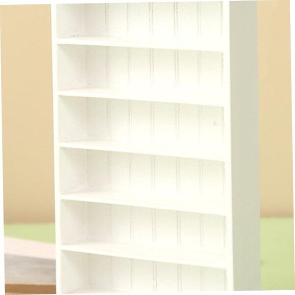 Jorzer Miniatur-Bücherregal für Puppenhaus im Maßstab 1:12 aus stabilem weißem Holz