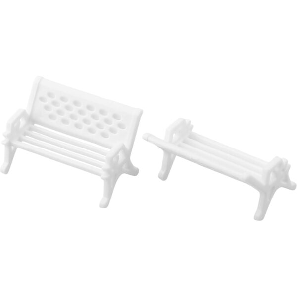 Mini panchine in plastica bianca per case delle bambole - set da 10 o 100 pezzi