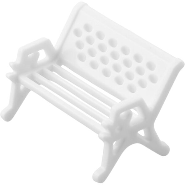 Mini panchine in plastica bianca per case delle bambole - set da 10 o 100 pezzi