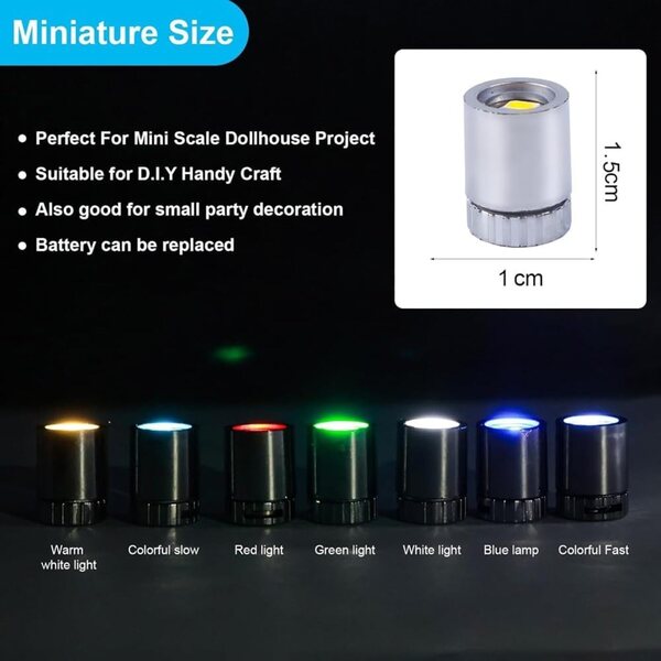 42 Luci LED Miniature a Batteria 7 Colori per Casa delle Bambole e Decorazioni