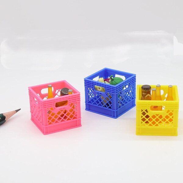 1:12 Miniaturkorb für Puppenhäuser – realistisches und farbenfrohes Accessoire