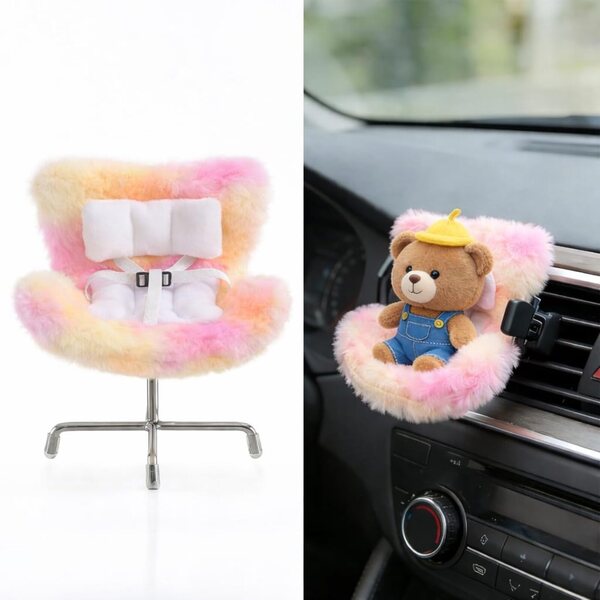 Ezcora Autositz für Puppen 10-17 cm mit Clip und Tropical Sunset Display