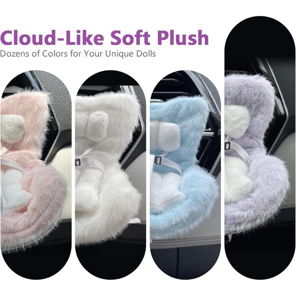 Ezcora Autositz für Puppen 10-17 cm mit Clip und Tropical Sunset Display
